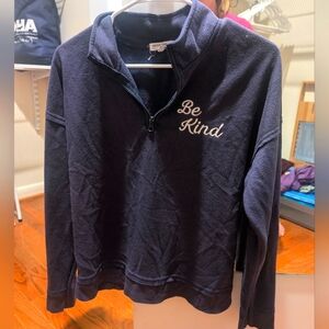 Navy quarter zip sweatshirt